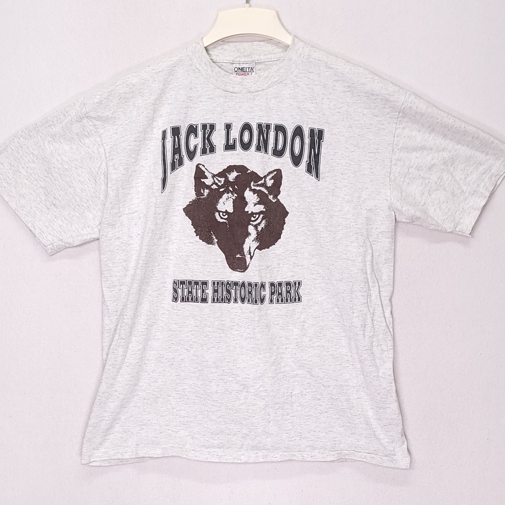 Vintage Jack London State Historic Park Wolf T-Shirt Mens XL Gray Single‎ Stitch